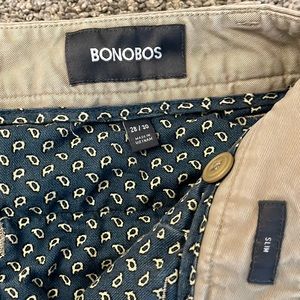 Mens Bonobos khakis slim fit 28x30
